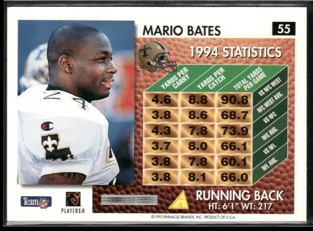 Mario Bates 1995 Summit #55 New Orleans Saints