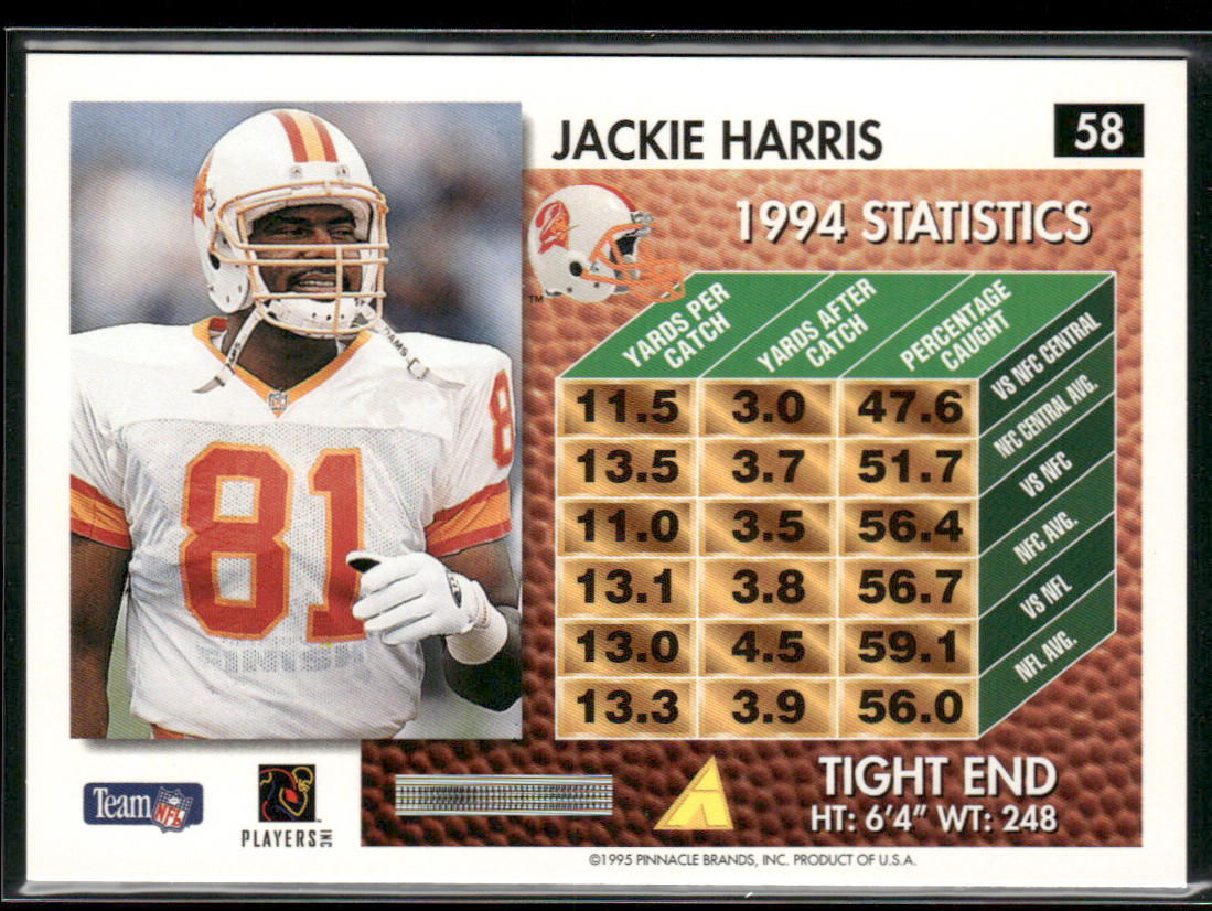 Jackie Harris 1995 Summit #58 Tampa Bay Buccaneers