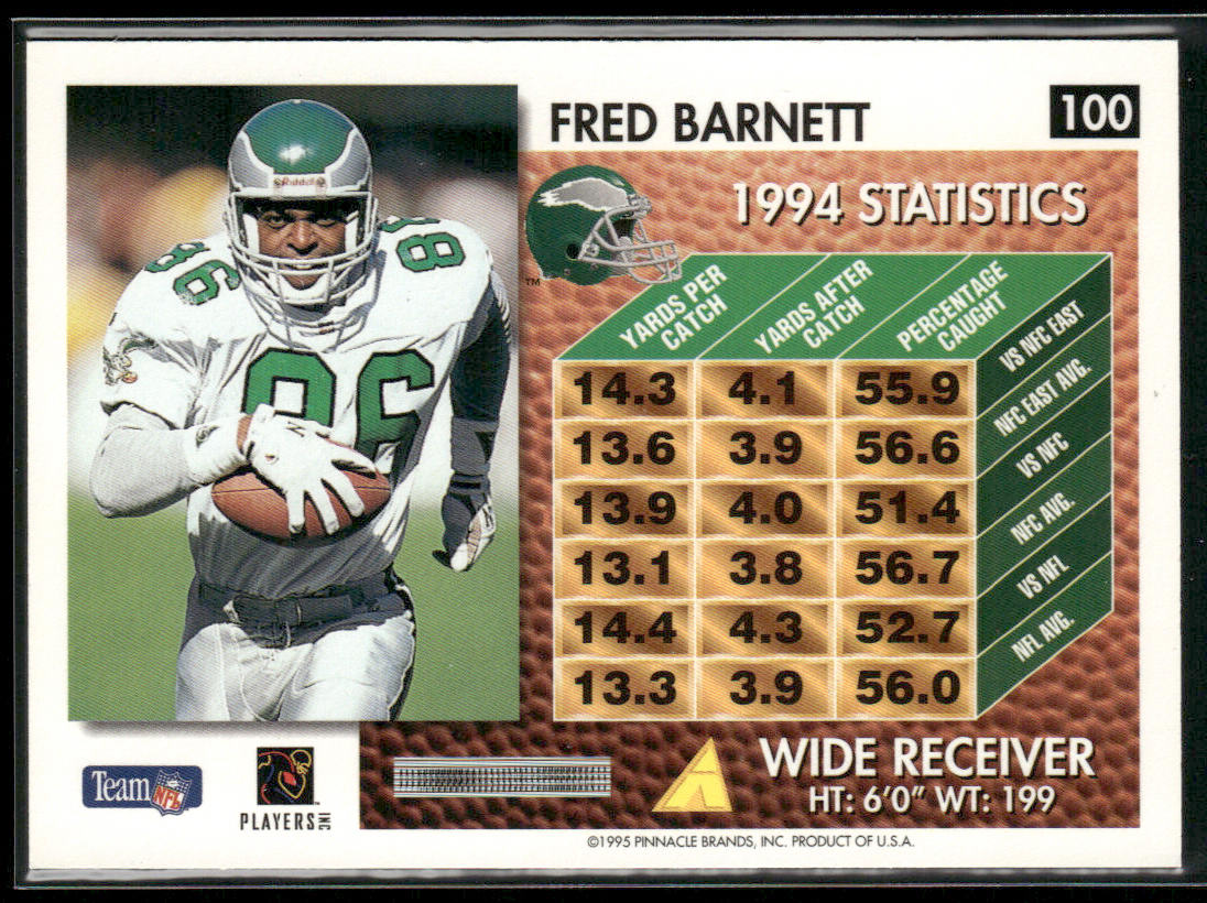 Fred Barnett 1995 Summit #100 Philadelphia Eagles
