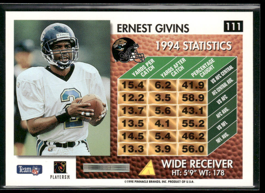 Ernest Givins 1995 Summit #111 Jacksonville Jaguars