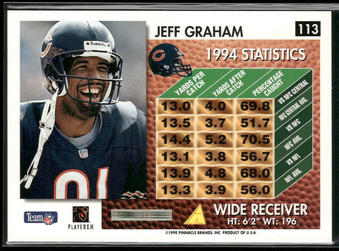 Jeff Graham 1995 Summit #113 Chicago Bears