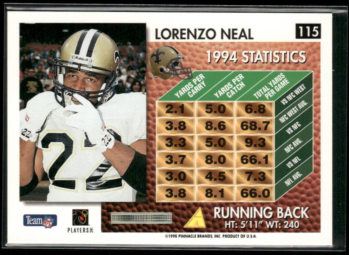Lorenzo Neal 1995 Summit #115 New Orleans Saints