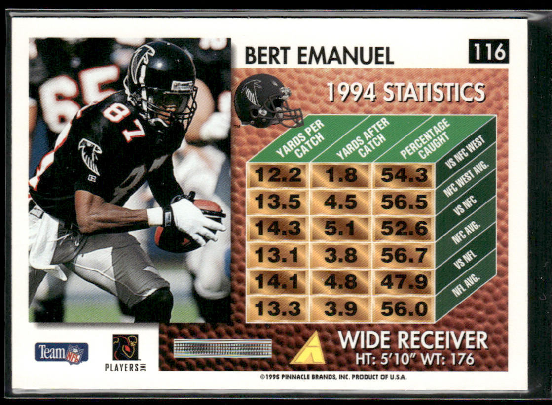 Bert Emanuel 1995 Summit #116 Atlanta Falcons