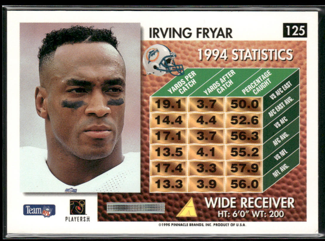 Irving Fryar 1995 Summit #125 Miami Dolphins