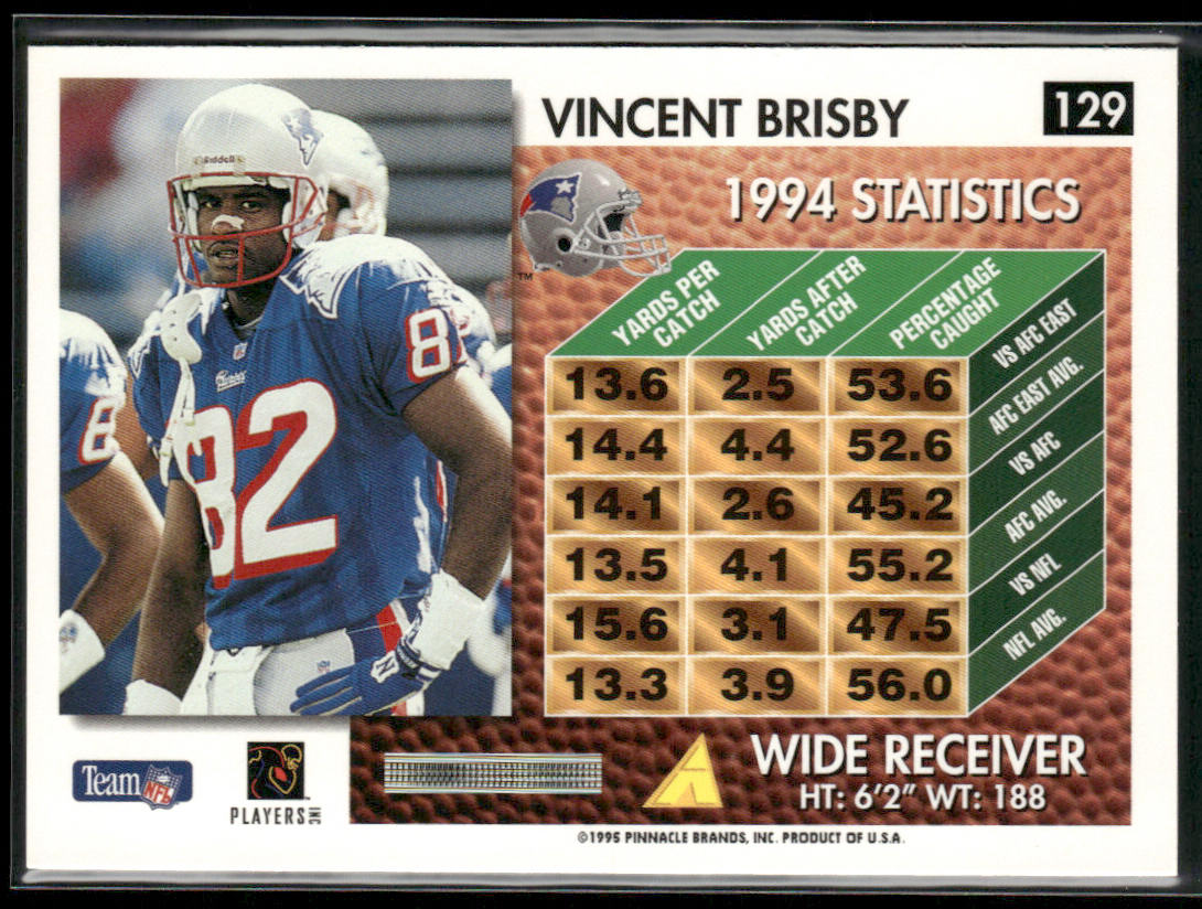 Vincent Brisby 1995 Summit #129 New England Patriots