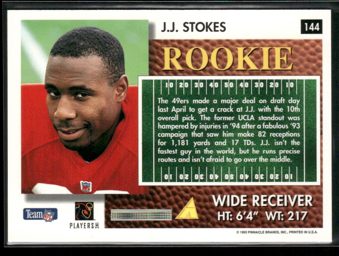 J.J. Stokes 1995 Summit #144 RC San Francisco 49ers