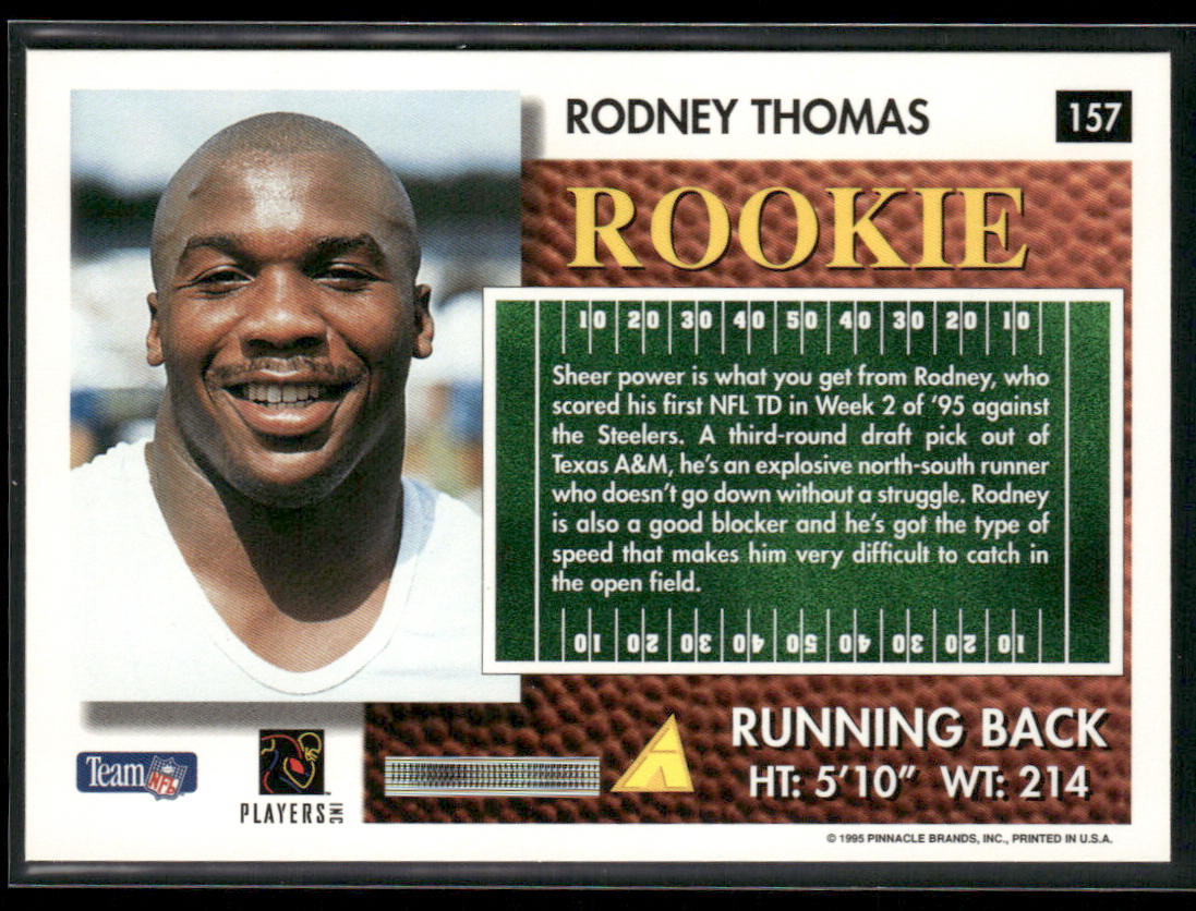 Rodney Thomas 1995 Summit #157 RC Houston Oilers