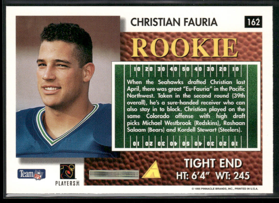 Christian Fauria 1995 Summit #162 RC Seattle Seahawks