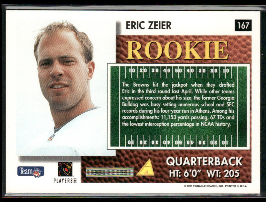 Eric Zeier 1995 Summit #167 RC Cleveland Browns