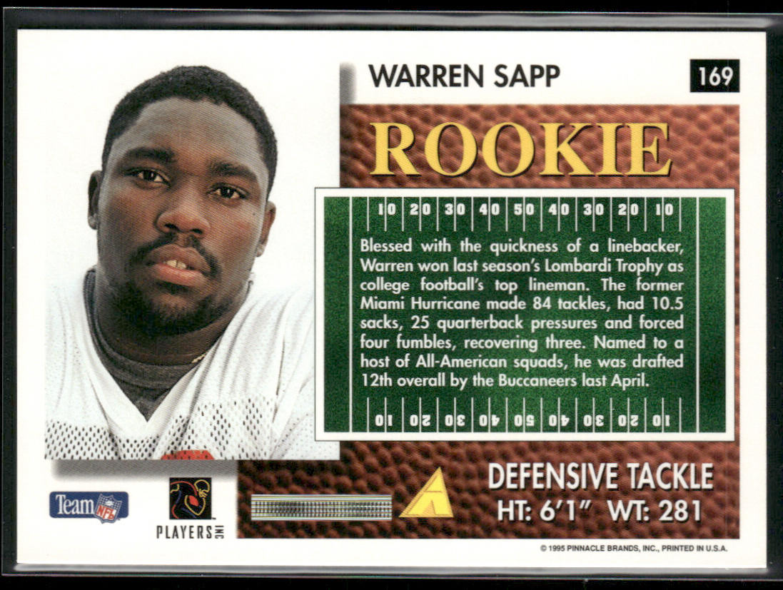 Warren Sapp 1995 Summit #169 RC Tampa Bay Buccaneers