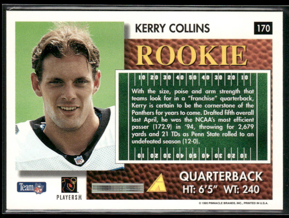 Kerry Collins 1995 Summit #170 RC Carolina Panthers
