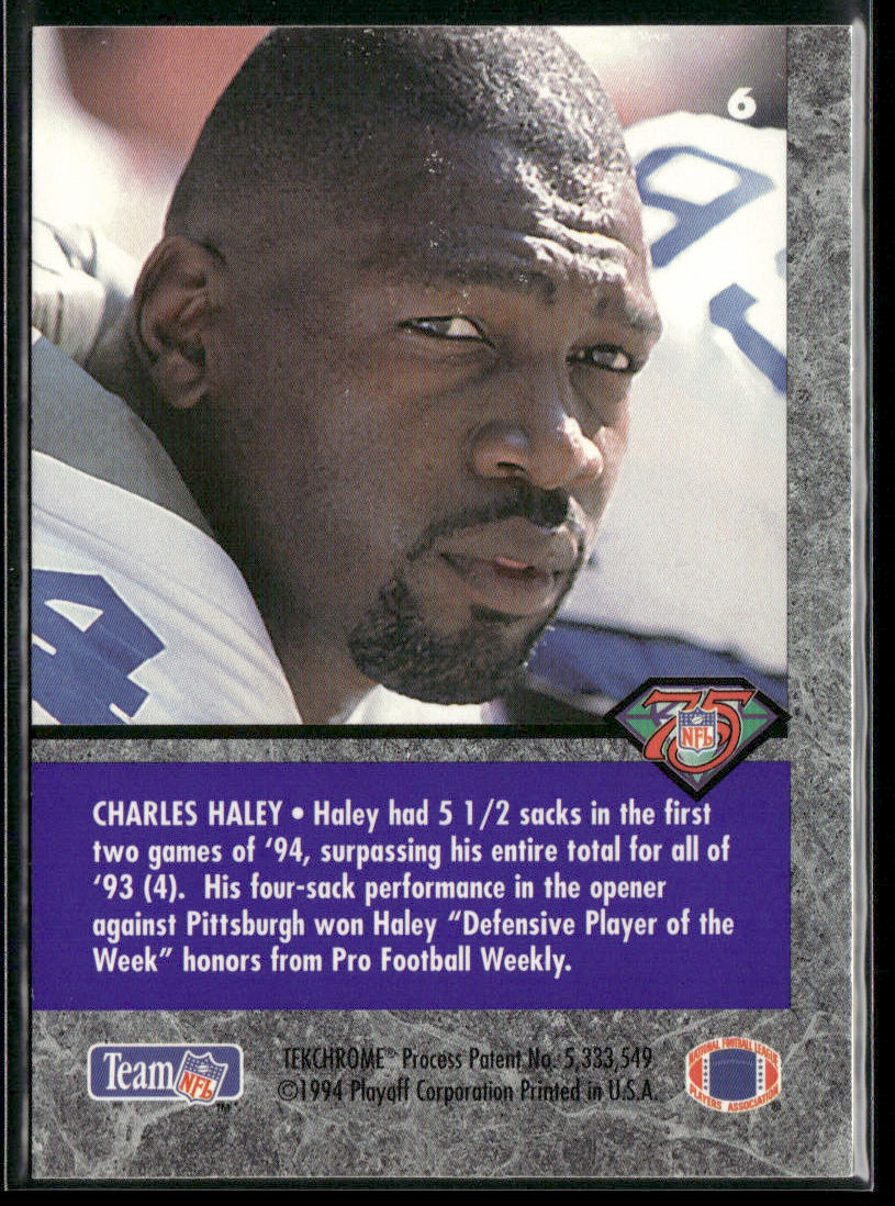 Charles Haley 1994 Playoff Contenders #6 Dallas Cowboys