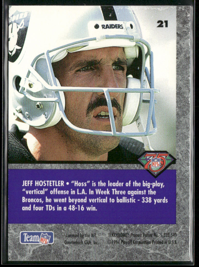Jeff Hostetler 1994 Playoff Contenders #21 Los Angeles Raiders