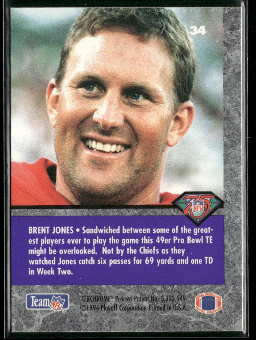 Brent Jones 1994 Playoff Contenders #34 San Francisco 49ers