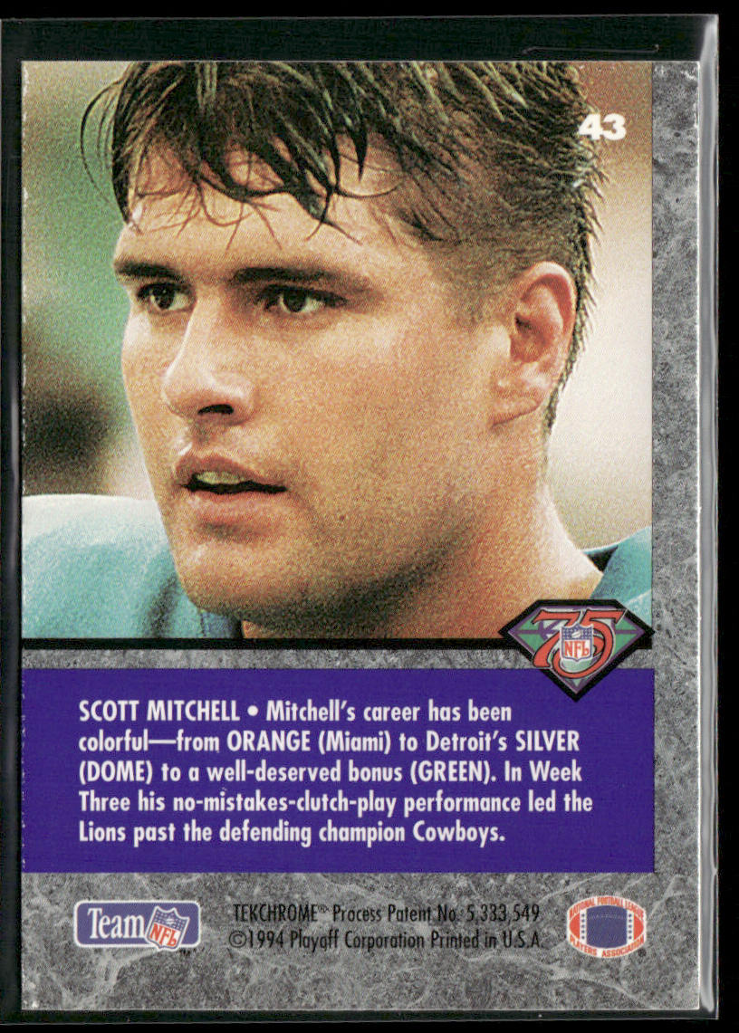 Scott Mitchell 1994 Playoff Contenders #43 Detroit Lions