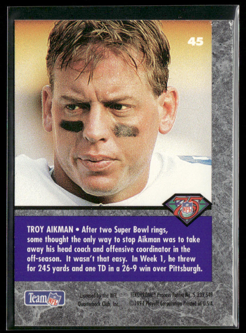 Troy Aikman 1994 Playoff Contenders #45 Dallas Cowboys