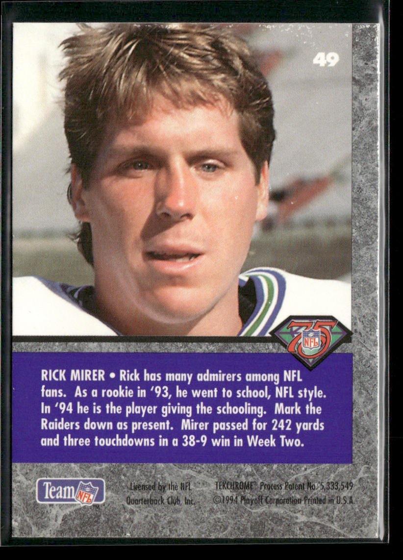 Rick Mirer 1994 Playoff Contenders #49 Seattle Seahawks
