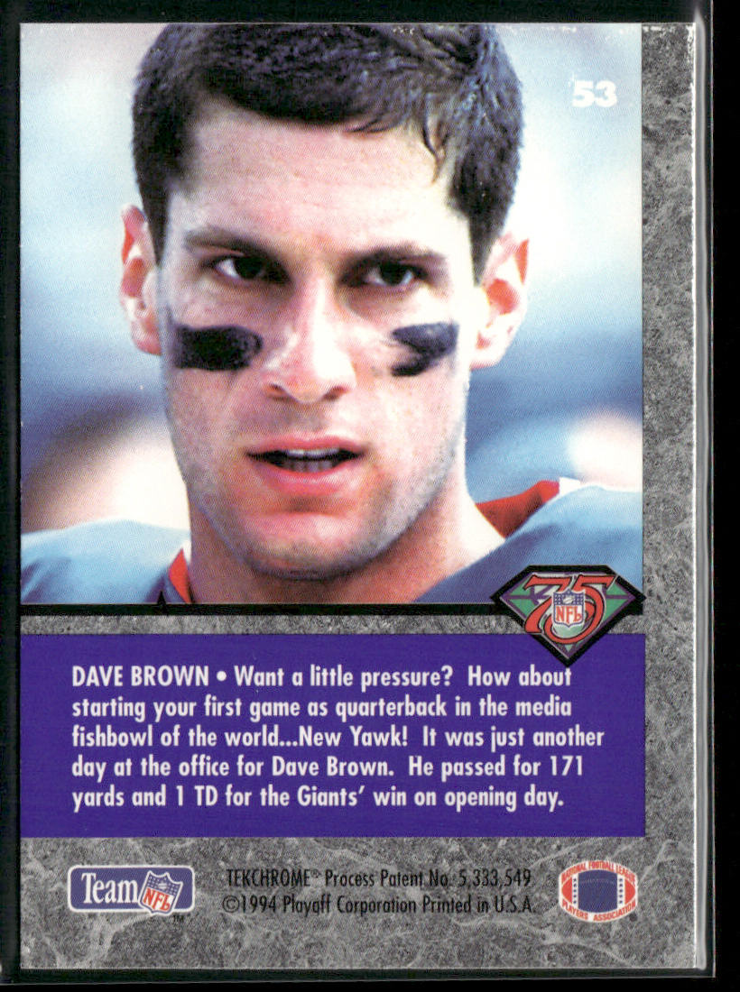 Dave Brown 1994 Playoff Contenders #53 New York Giants