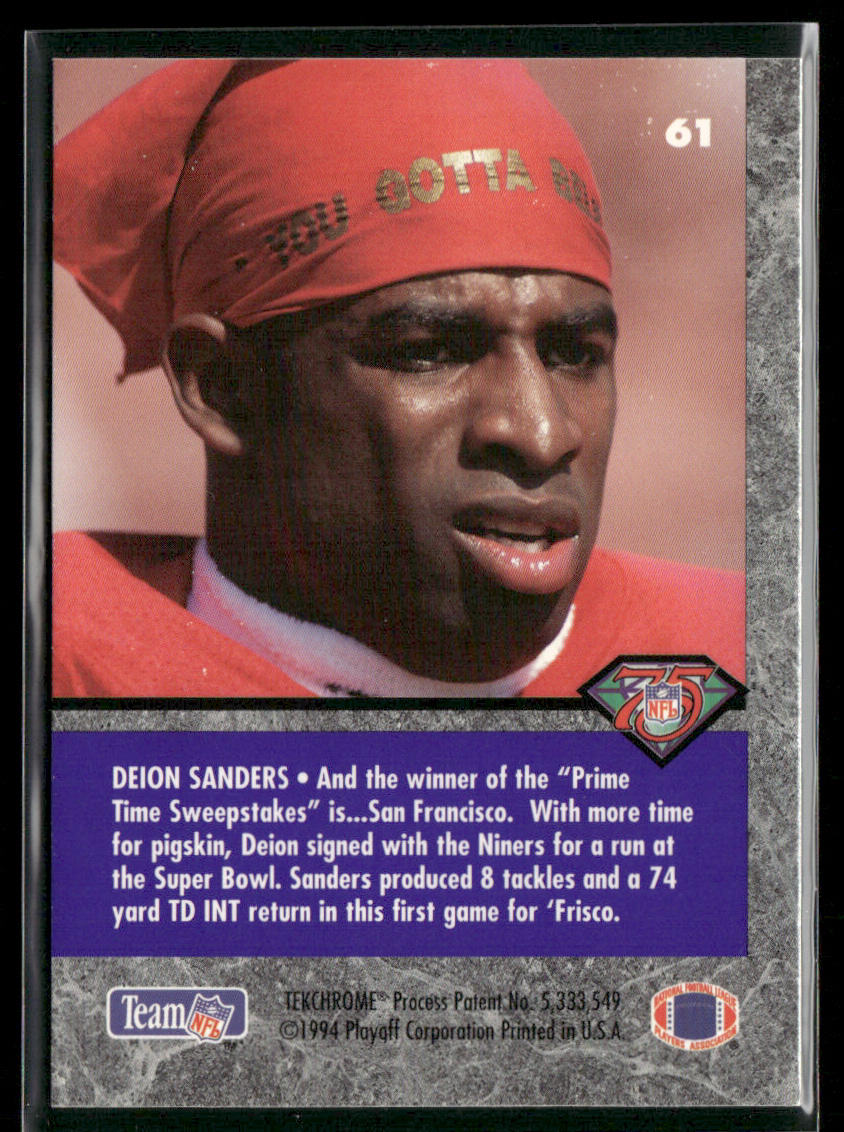 Deion Sanders 1994 Playoff Contenders #61 San Francisco 49ers