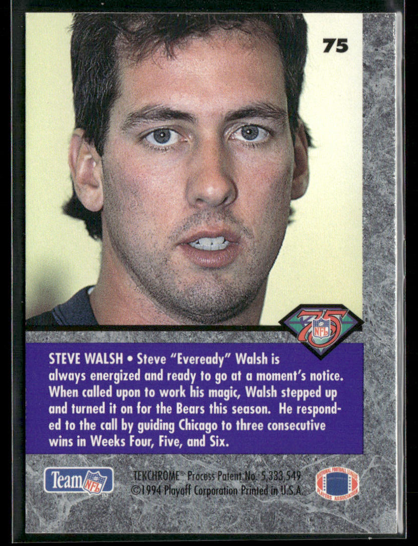 Steve Walsh 1994 Playoff Contenders #75 Chicago Bears