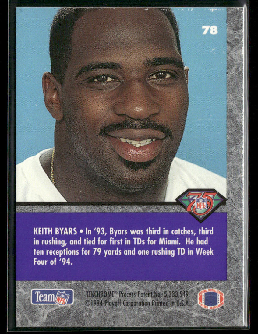 Keith Byars 1994 Playoff Contenders #78 Miami Dolphins