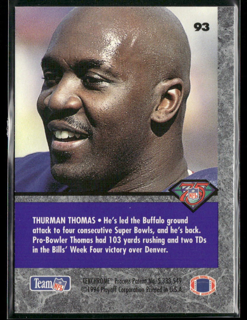 Thurman Thomas 1994 Playoff Contenders #93 Buffalo Bills