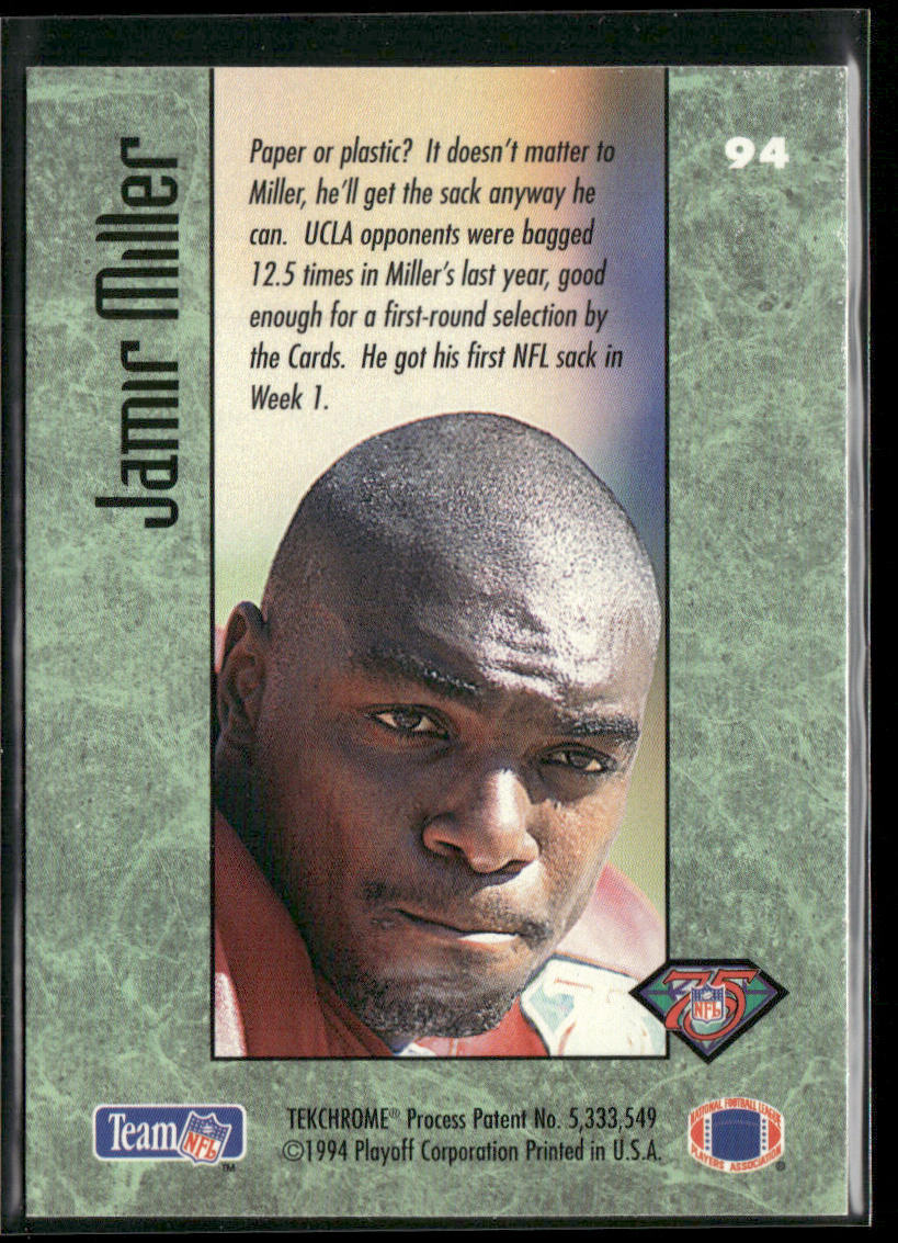 Jamir Miller 1994 Playoff Contenders #94 RC Arizona Cardinals