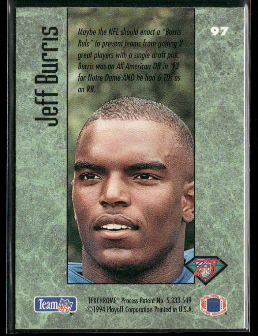 Jeff Burris 1994 Playoff Contenders #97 RC Buffalo Bills