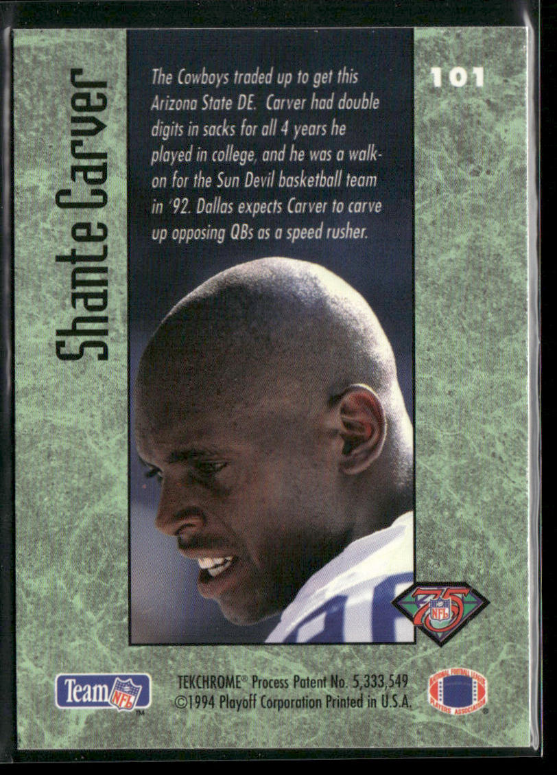 Shante Carver 1994 Playoff Contenders #101 RC Dallas Cowboys
