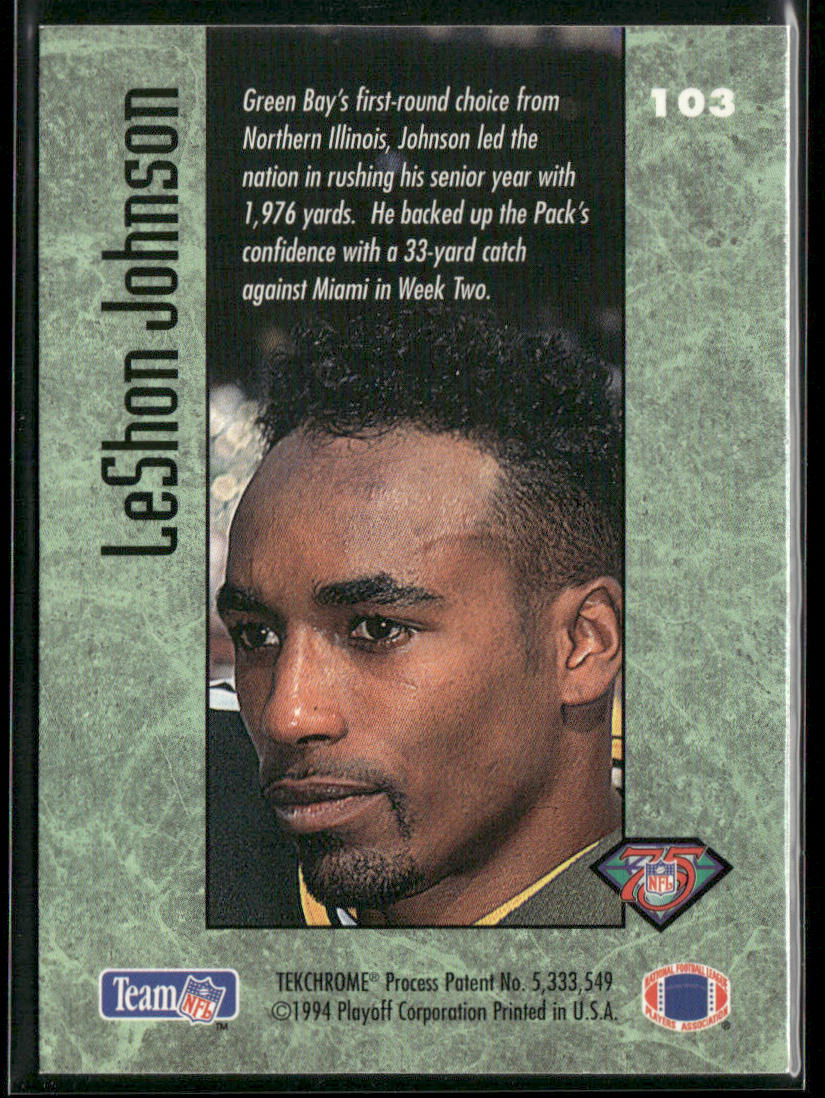 LeShon Johnson 1994 Playoff Contenders #103 RC Green Bay Packers