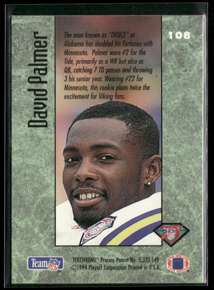 David Palmer 1994 Playoff Contenders #108 RC Minnesota Vikings