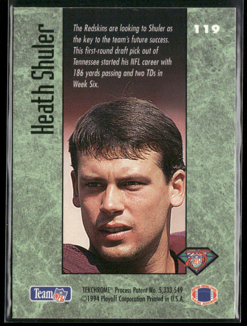 Heath Shuler 1994 Playoff Contenders #119 RC Washington Redskins