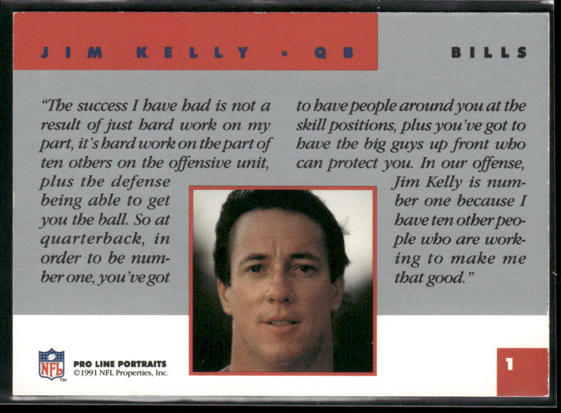 Jim Kelly 1991 Pro Line Portraits #1 Buffalo Bills