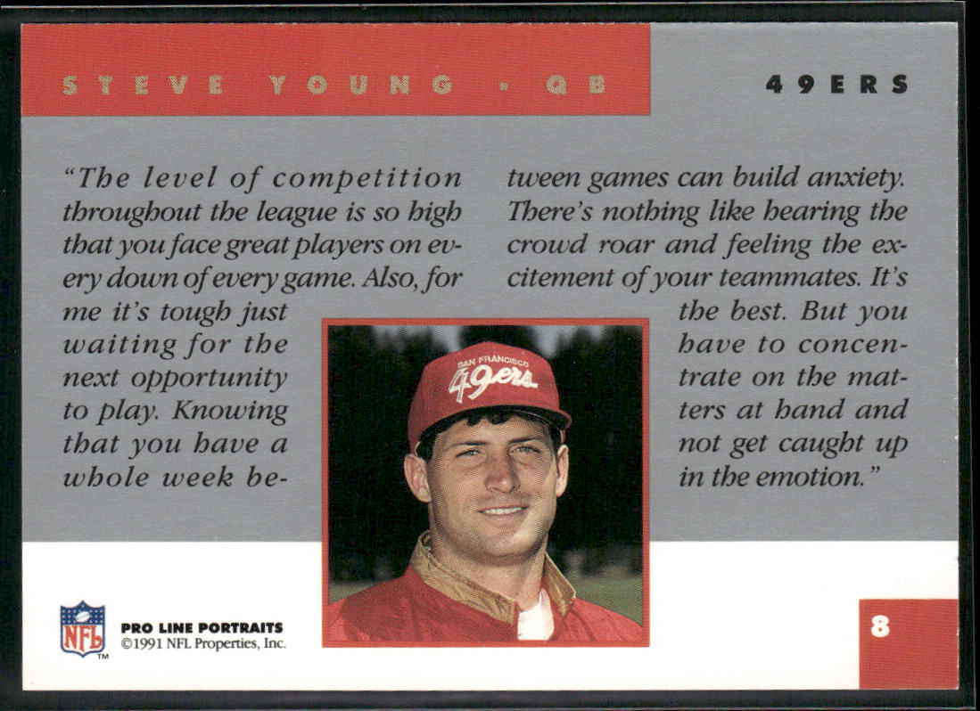 Steve Young 1991 Pro Line Portraits #8 San Francisco 49ers