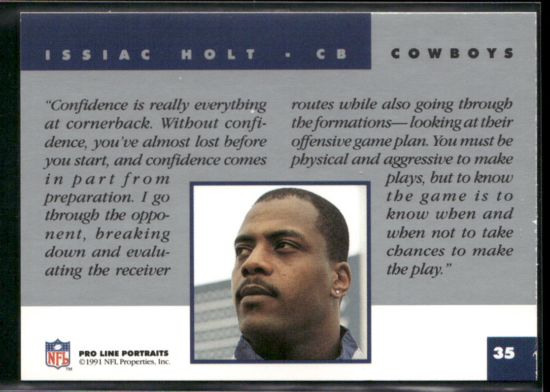 Issiac Holt 1991 Pro Line Portraits #35 Dallas Cowboys