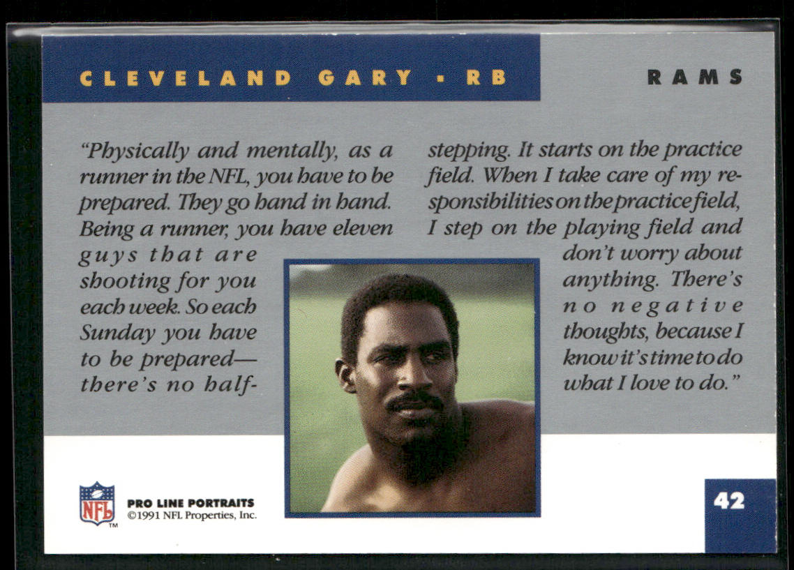 Cleveland Gary 1991 Pro Line Portraits #42 Los Angeles Rams