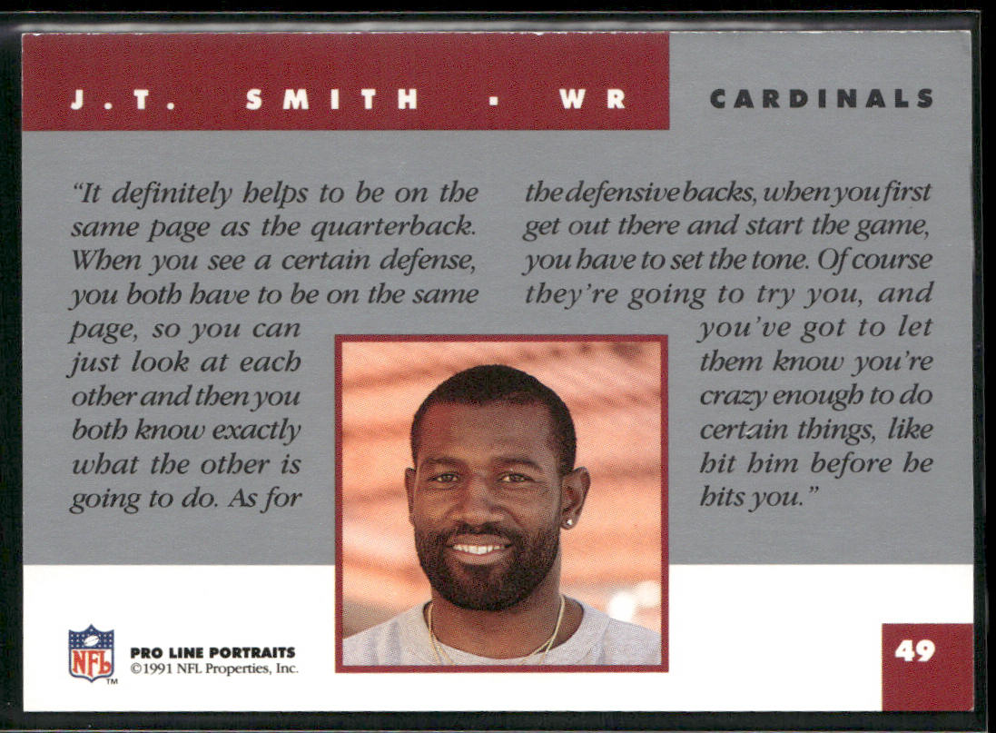 J.T. Smith 1991 Pro Line Portraits #49 Phoenix Cardinals