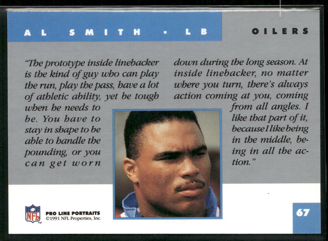 Al Smith 1991 Pro Line Portraits #67 Houston Oilers