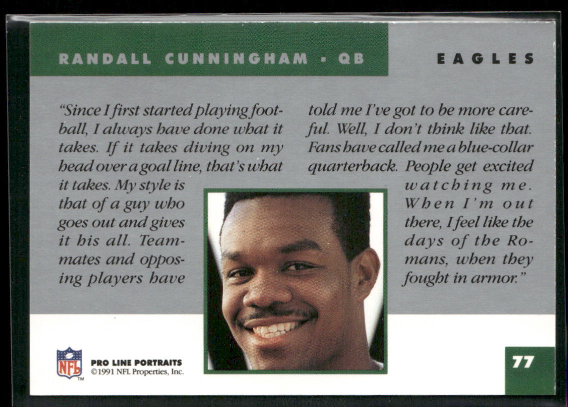 Randall Cunningham 1991 Pro Line Portraits #77 Philadelphia Eagles