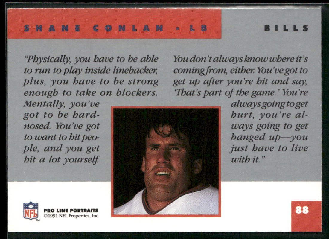 Shane Conlan 1991 Pro Line Portraits #88 Buffalo Bills