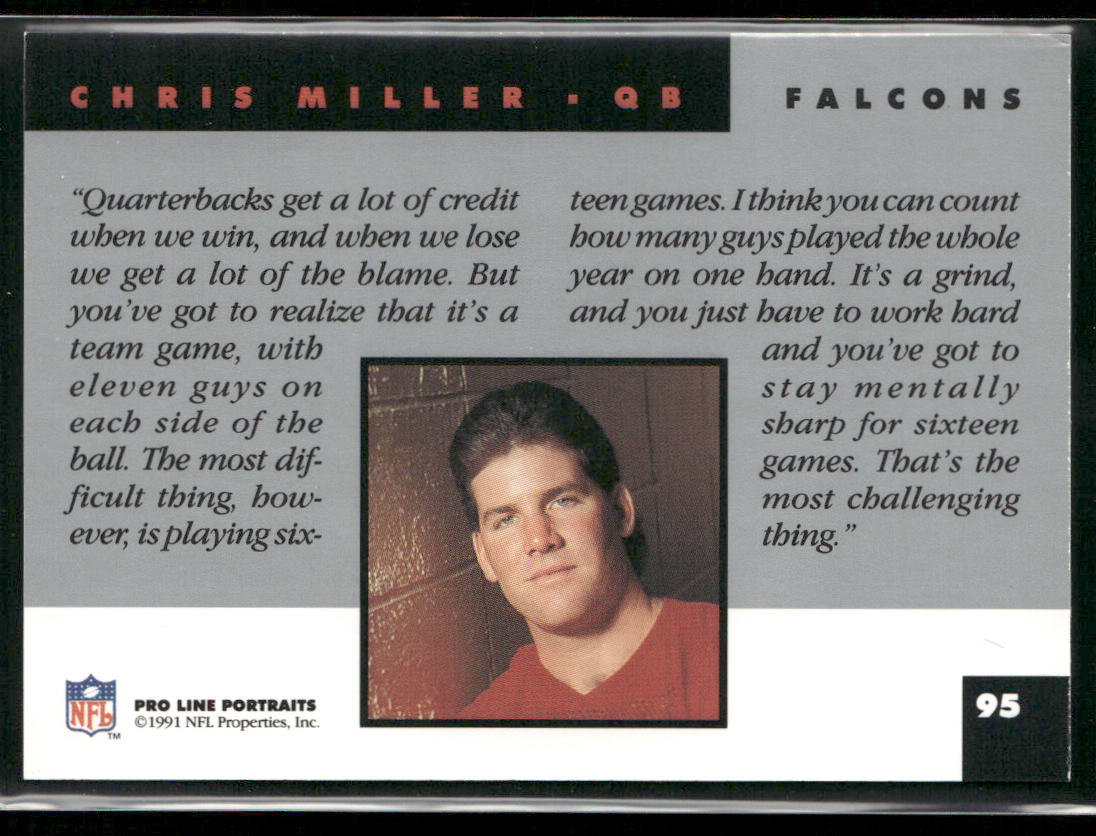 Chris Miller 1991 Pro Line Portraits #95 Atlanta Falcons