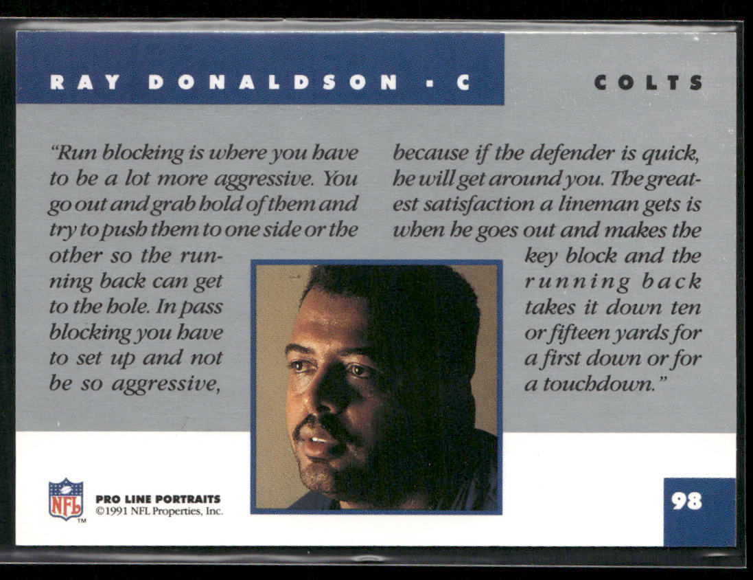 Ray Donaldson 1991 Pro Line Portraits #98 Indianapolis Colts