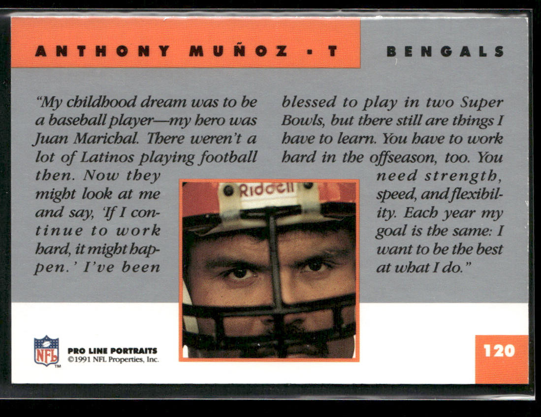 Anthony Munoz 1991 Pro Line Portraits #120 Cincinnati Bengals