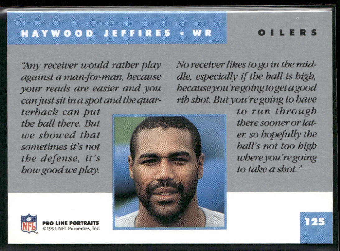 Haywood Jeffires 1991 Pro Line Portraits #125 Houston Oilers