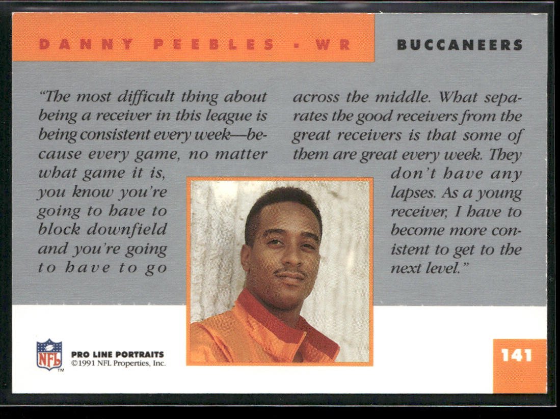 Danny Peebles 1991 Pro Line Portraits #141 Tampa Bay Buccaneers
