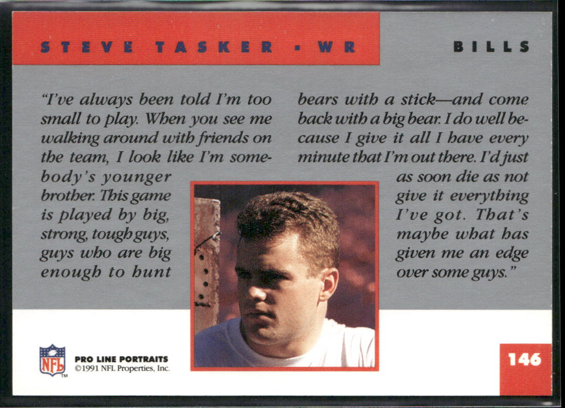 Steve Tasker 1991 Pro Line Portraits #146 Buffalo Bills