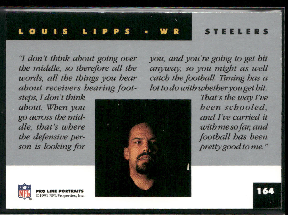Louis Lipps 1991 Pro Line Portraits #164 Pittsburgh Steelers