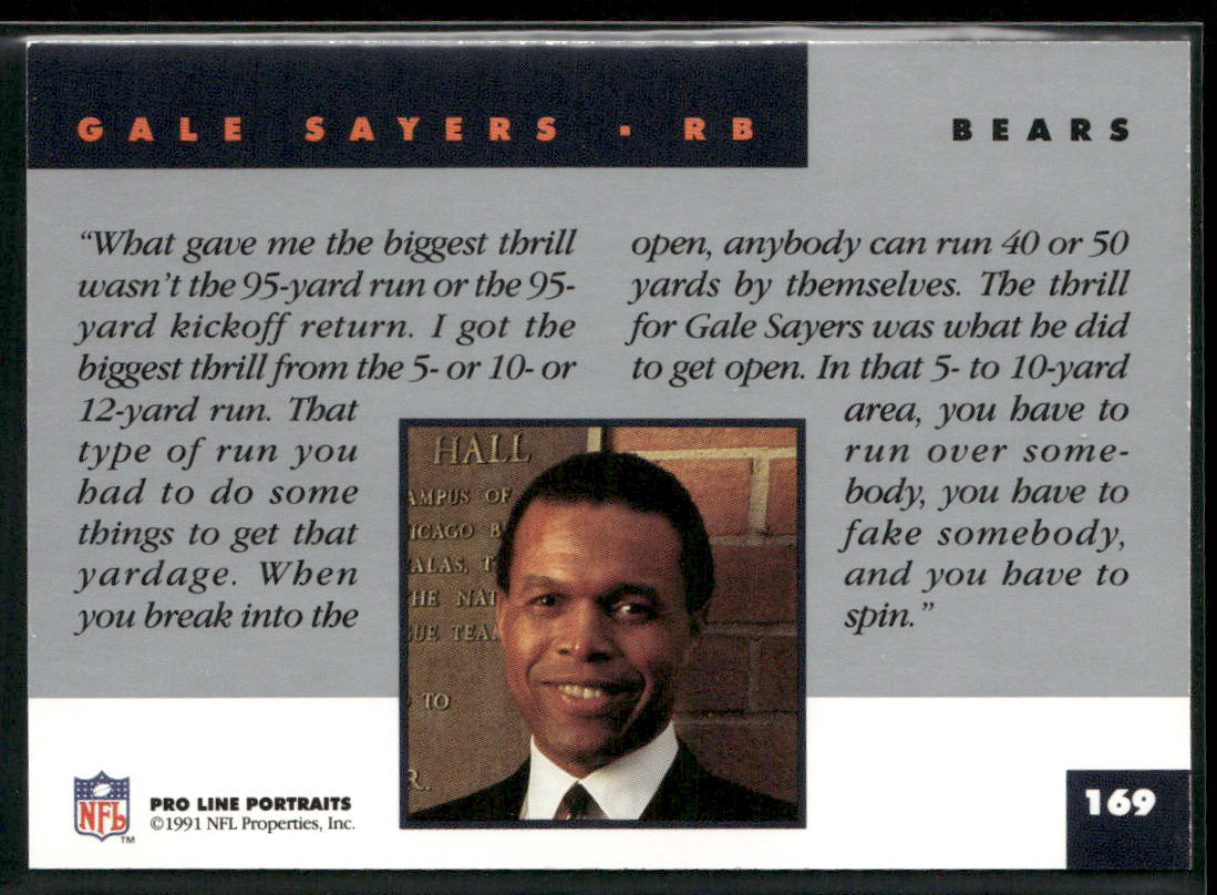 Gale Sayers 1991 Pro Line Portraits #169 Chicago Bears