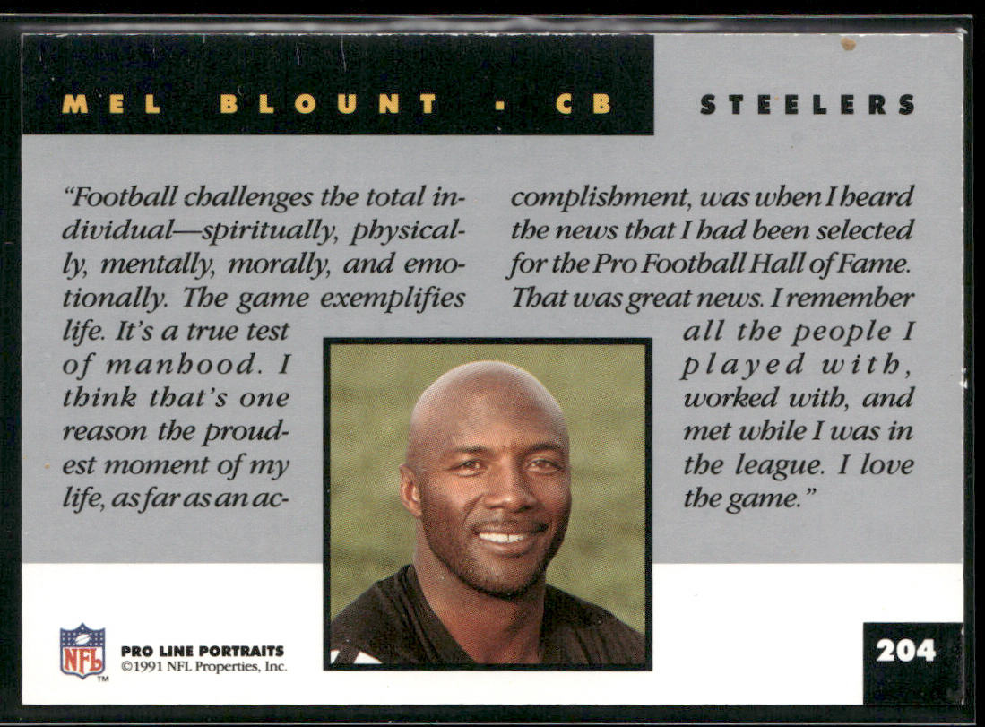 Mel Blount 1991 Pro Line Portraits #204 Pittsburgh Steelers