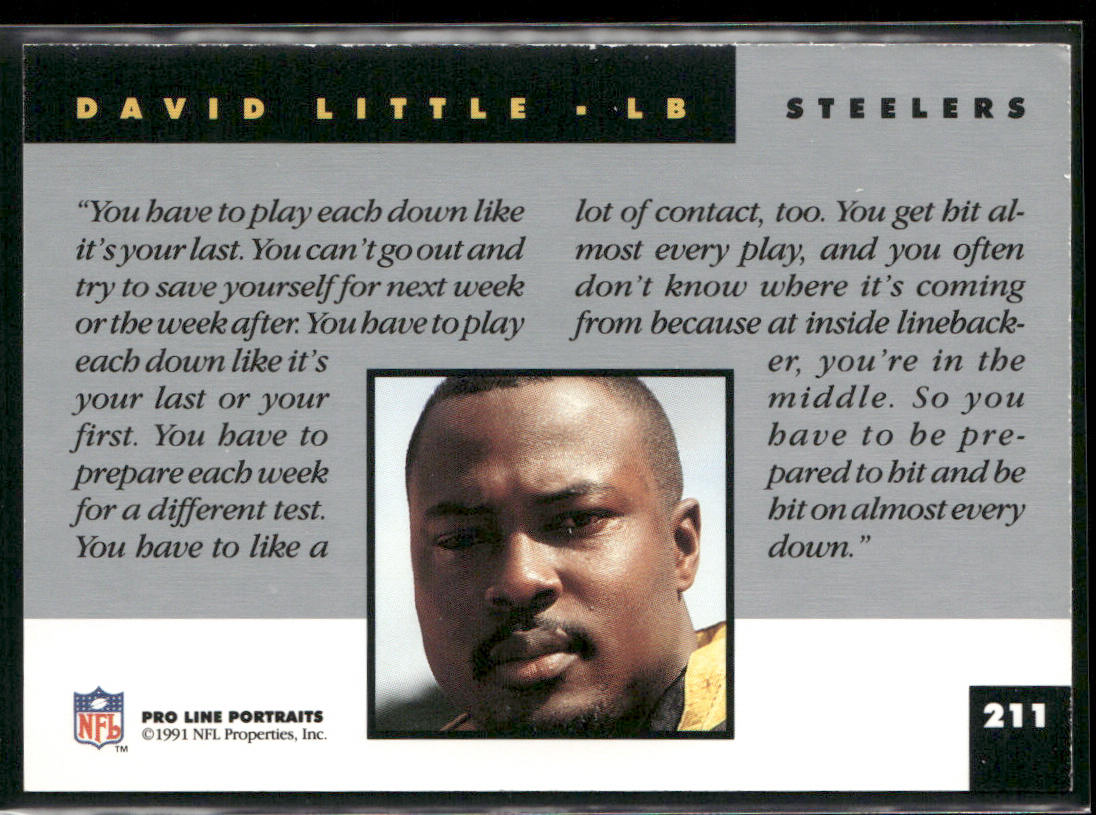 David Little 1991 Pro Line Portraits #211 Pittsburgh Steelers